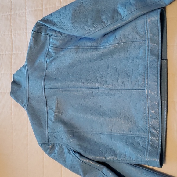 Courregès Vintage Vinyl Cropped Jacket Baby Blue - Picture 2 of 7